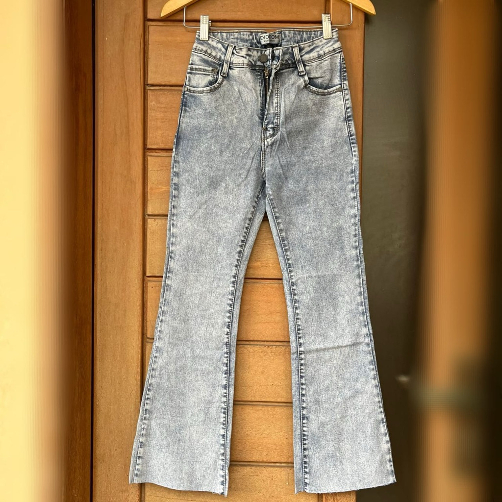 CELANA CUTBRAY 7/9 UNFINISH ALANA SNOW EVODOM JEANS