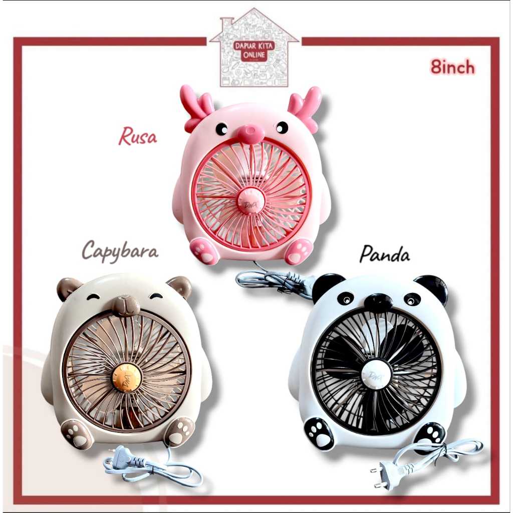 Kipas Angin Karakter DNA okyo / listrik Listrik Table Fan Lucu Kipas Angin Karakter Capybara Panda