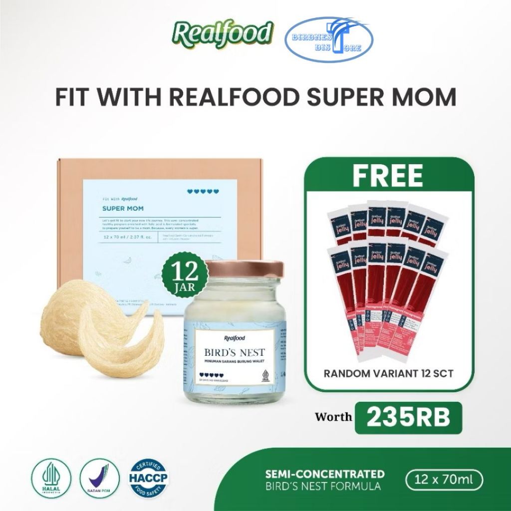 

Realfood Super Mom Isi 12 Jar MInuman Sarang Burung Walet