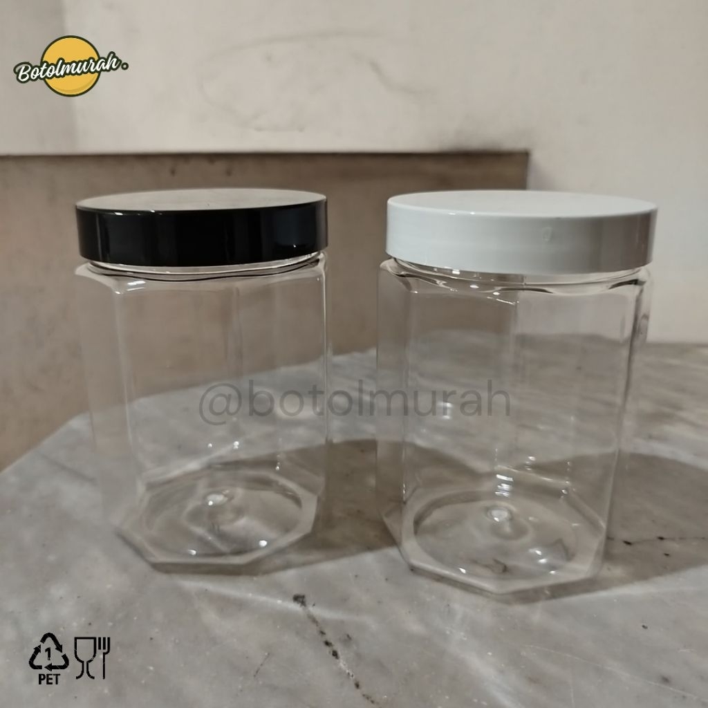 Toples Okta 600 ml Tutup Langgeng putih hitam
