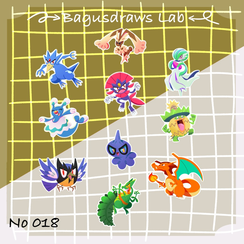 

Sticker Pokemon Pack No 18 Die cut