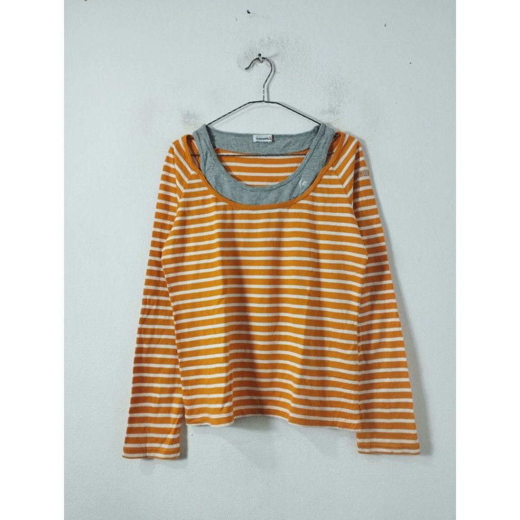 Kaos Garis-Garis Wanita Lengan Panjang