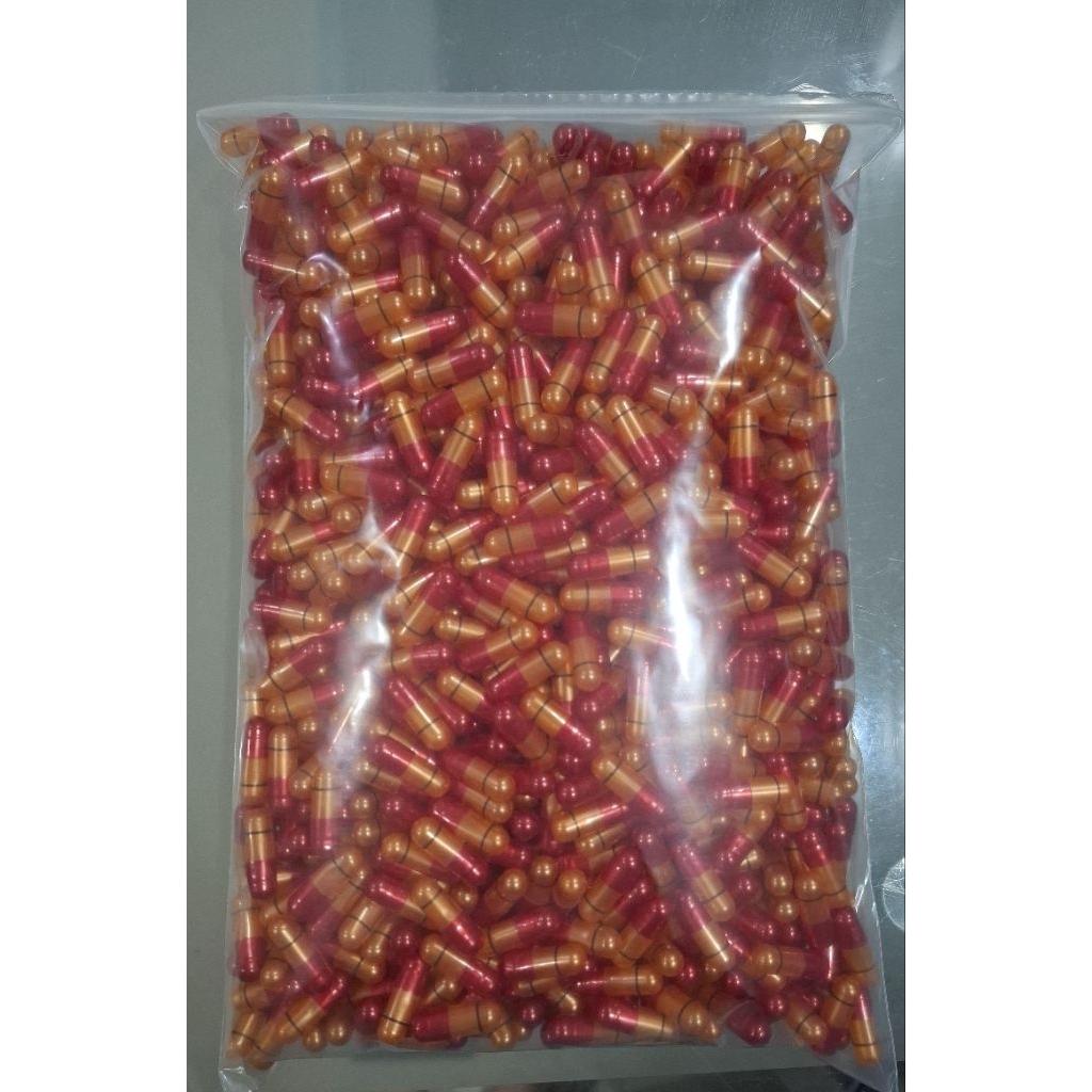 CANGKANG KAPSUL 0 WARNA EMAS MERAH MARON isi 1000 kapsul