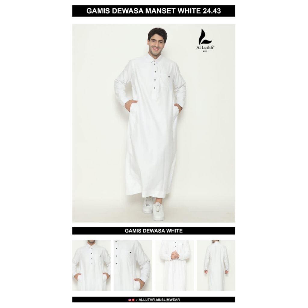 AL LUTHFI JUBAH PREMIUM//JUBAH KHUSUS PUTIH// JUBAH DEWASA MOTIF EMBOSS//JUBAH DEWASA TERBARU//AL LU