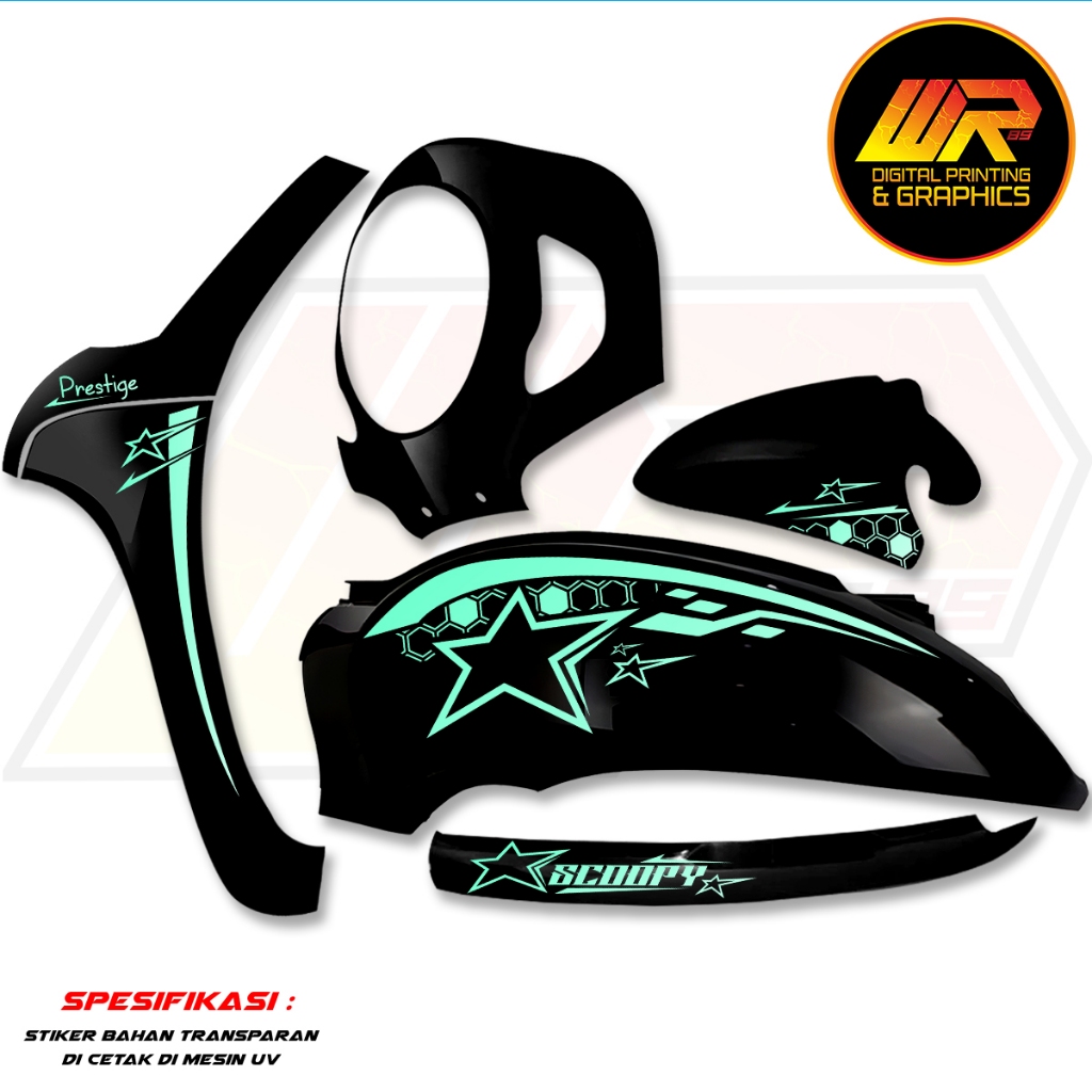 Striping Variasi All Scoopy New Striping Transparan Scoopy Variasi Bintang Stars