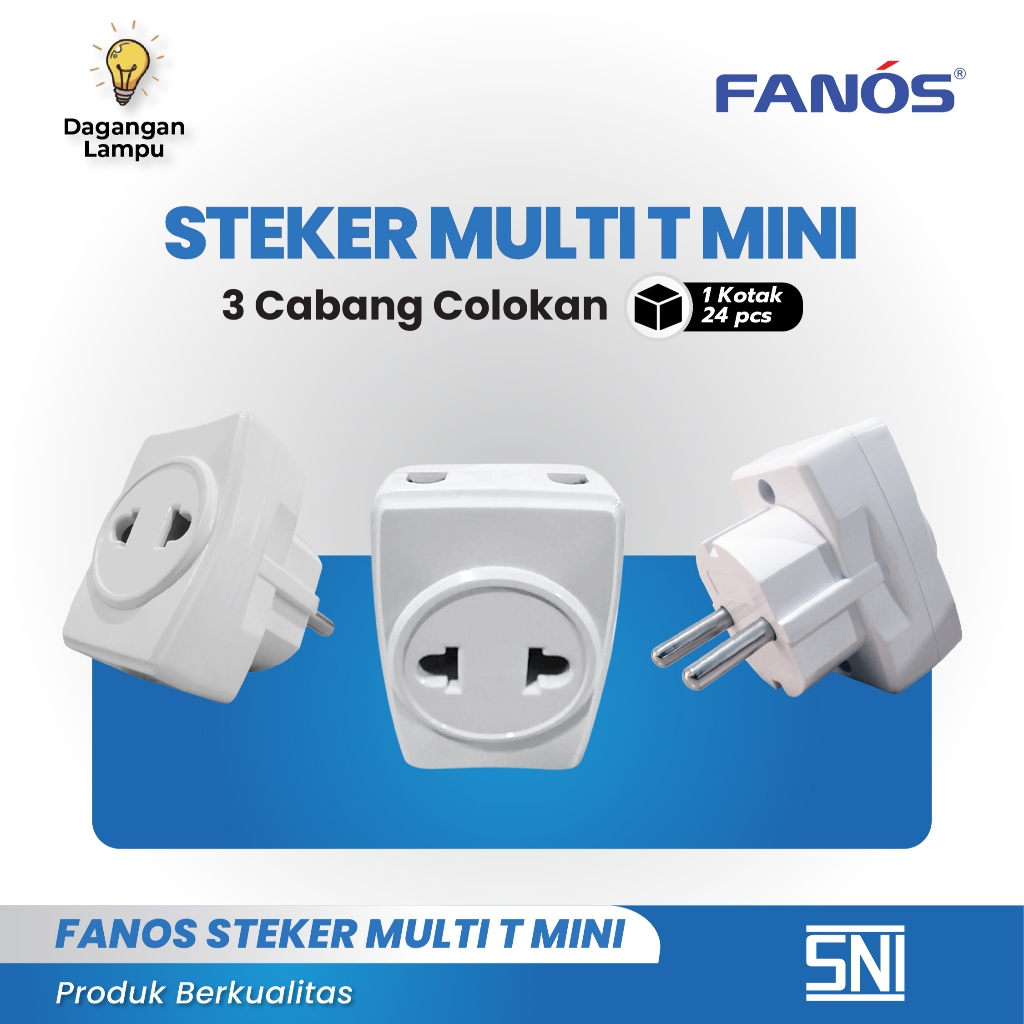 Fanos Steker T Multi Mini / Colokan Listrik T SNI