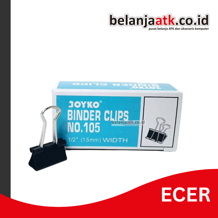 

[ECER] Binder Clip/Penjepit Kertas Joyko No. 105 Ukuran 15 mm (Setengah Inch)
