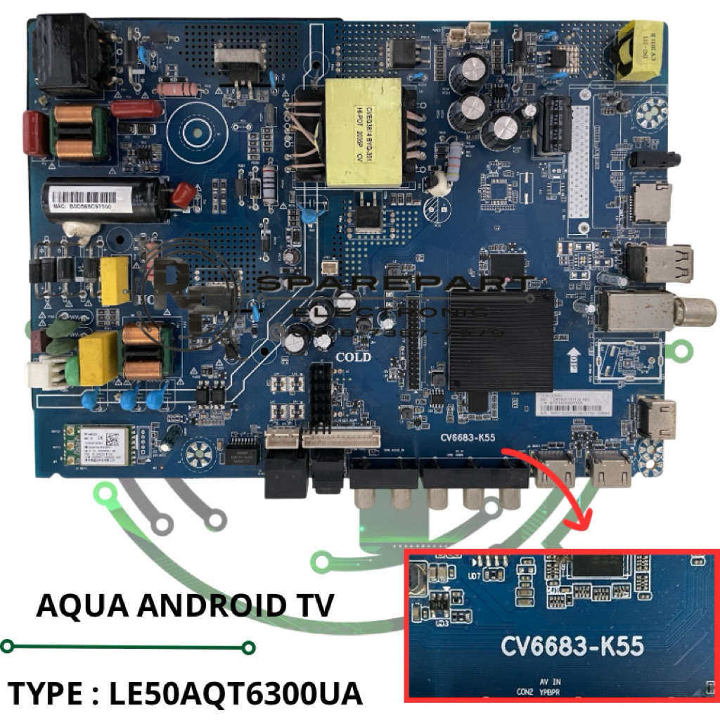 MB MAINBOARD MATHERBOARD MOBO MESIN TV LED AQUA LE50AQT6300UA LE50AQT6300 50AQT6300UA 50AQT6300