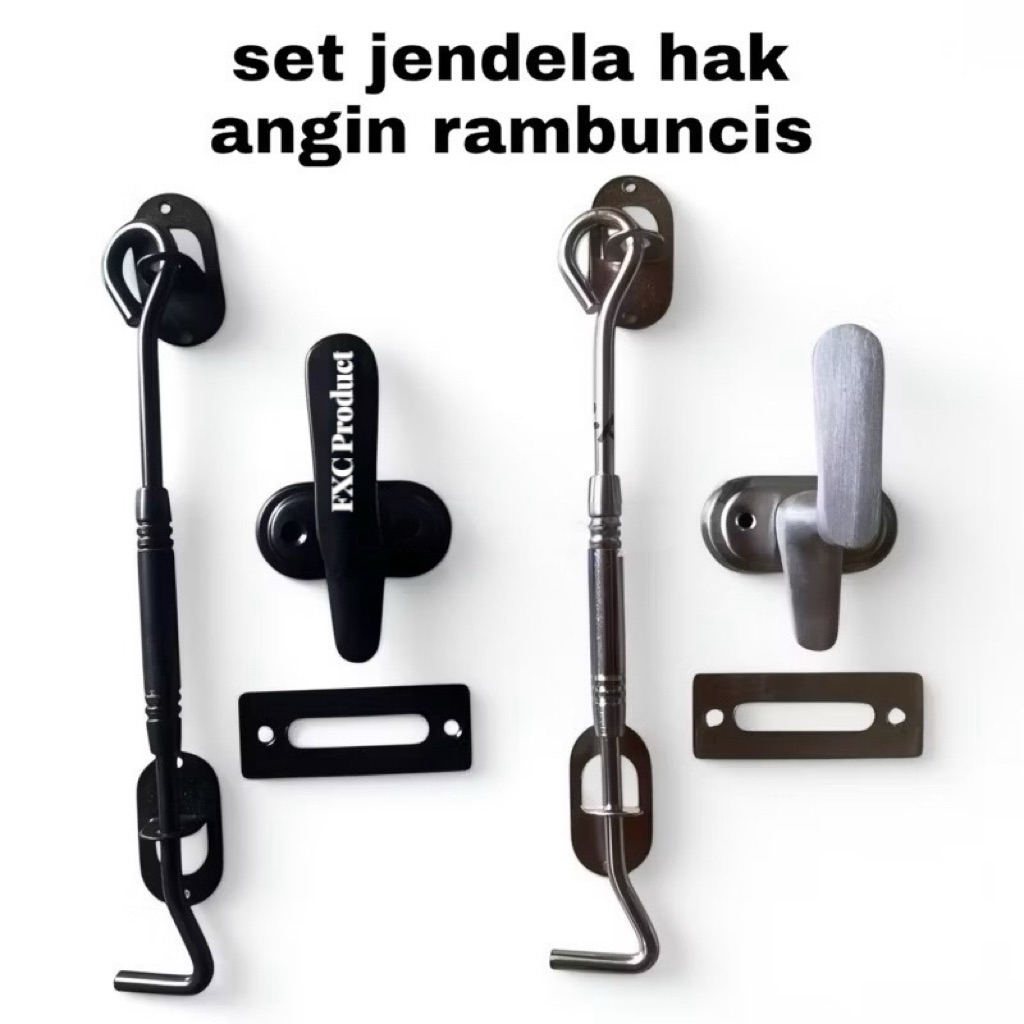 Paket Jendela 1 Set Hak Angin Rambuncis / Handle Kunci Penahan Jendela