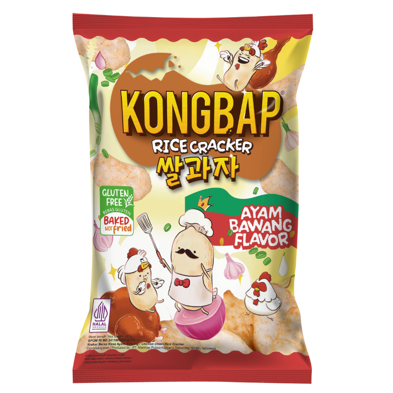 

Kongbap Rice Cracker Chicken Onion Flavour Gluten Free / Kreker Beras 50 Gr
