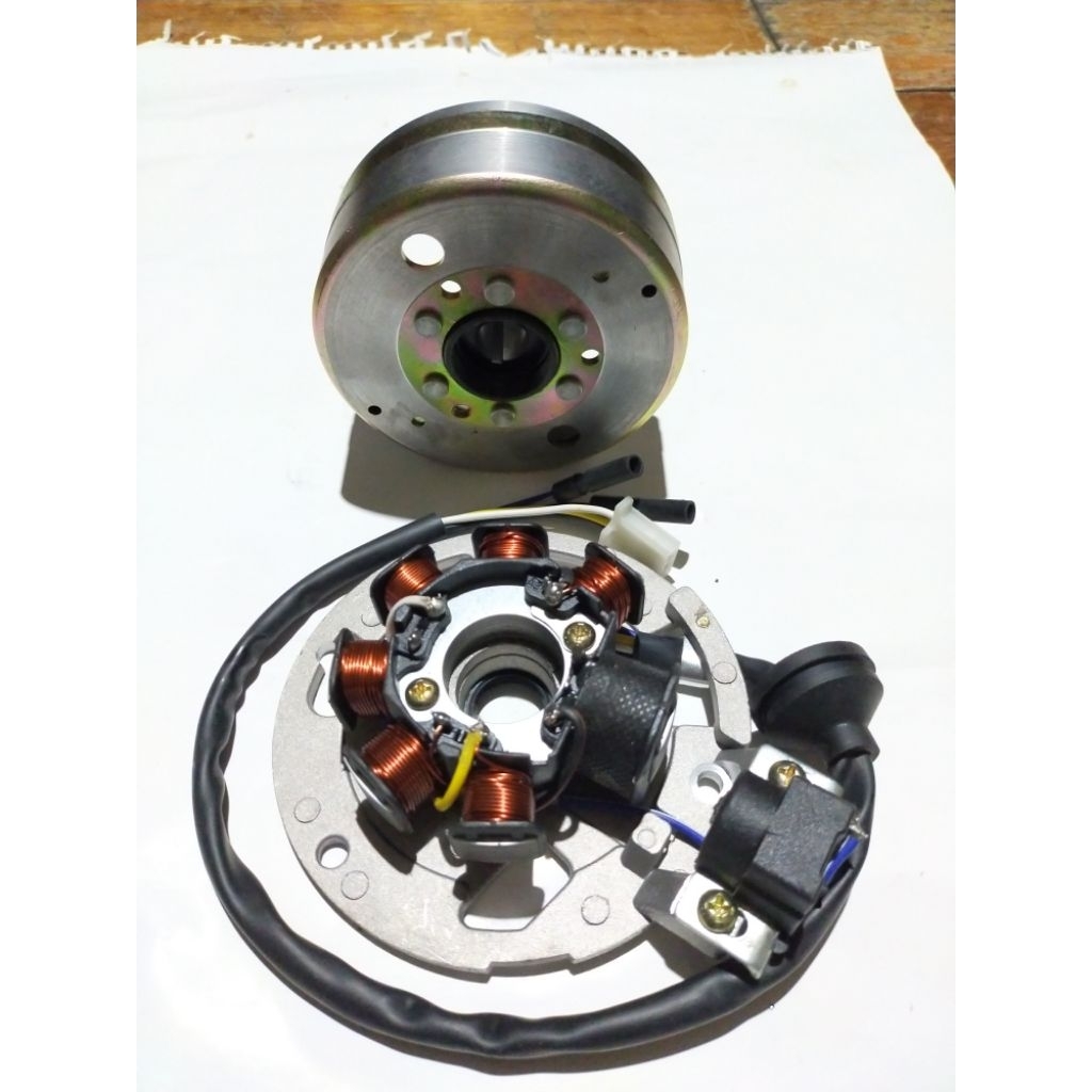 sepaket pengapian kimcil assy magnit plus spul kimcil pnp rx king sudah di bubut