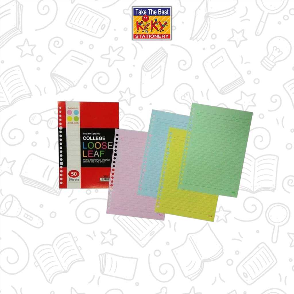 

KIKY Loose Leaf Colorfull / Loose Leaf Warna Ukuran A5 Isi 50 Lembar