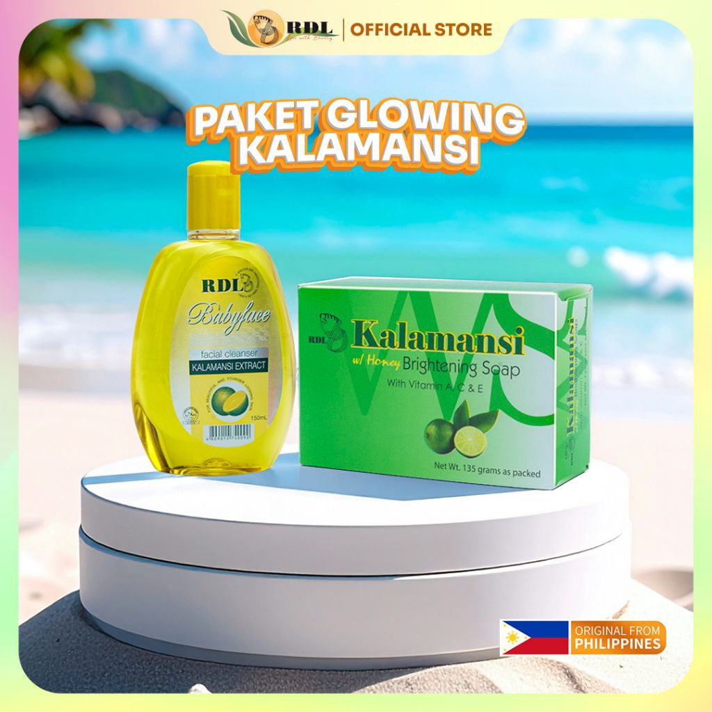 Paket Glowing RDL Sabun Kalamansi x Facial Cleanser Jeruk Nipis Paket Skincare Wajah Berminyak