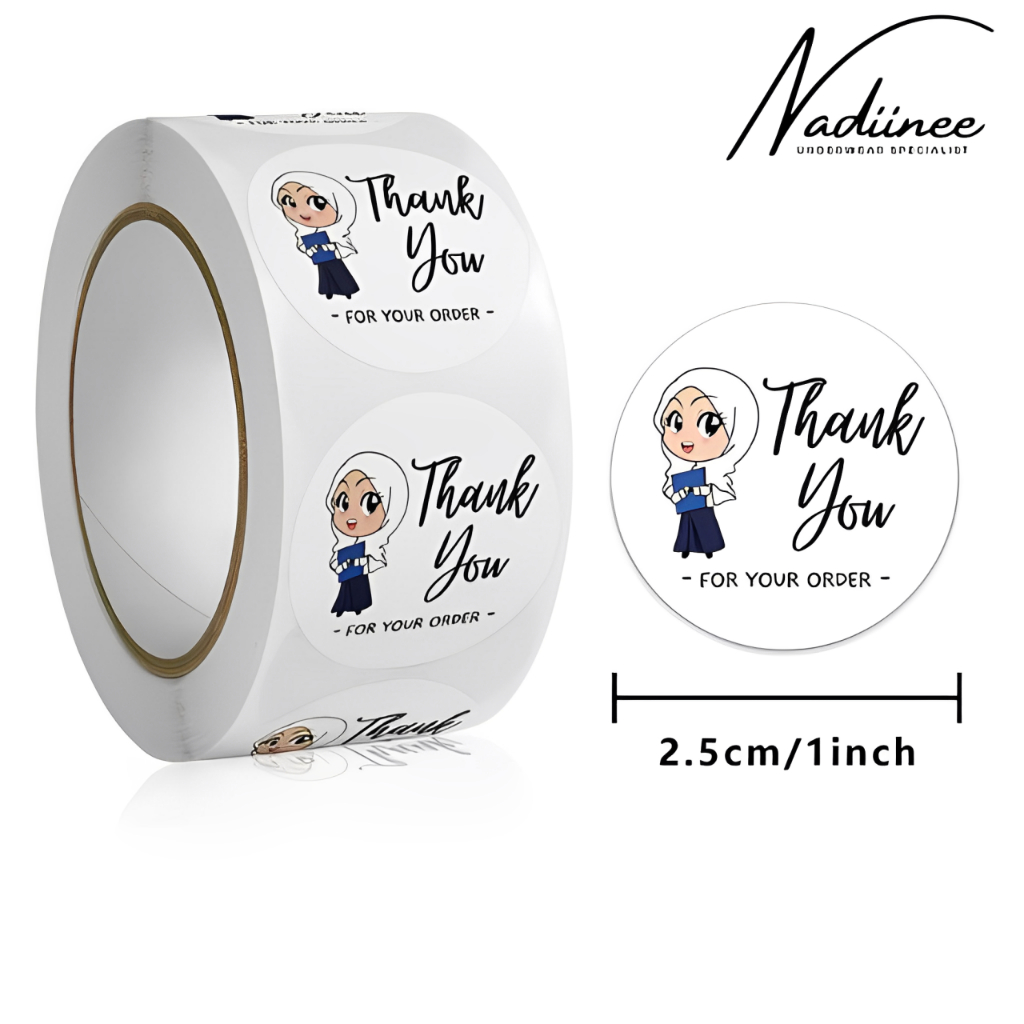 

Stiker Label Roll Tulisan Thank You Isi 500 pcs Sticker Kemasan Makanan Minuman Murah Berkualitas