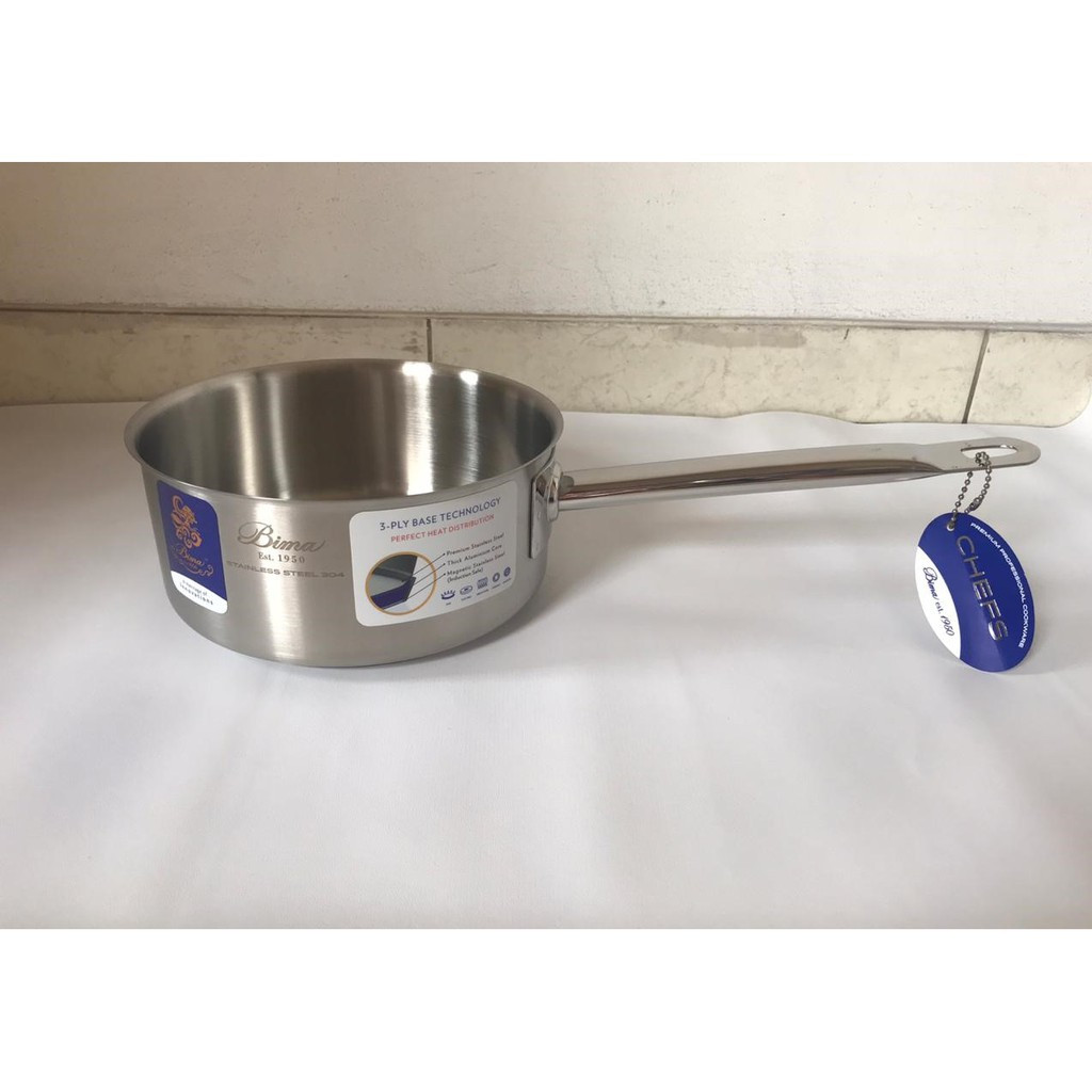 Bima Chef Shallow Sauce Pan 18 cm (Tanpa Tutup) / Panci Bima Stainless Kualitas Bagus