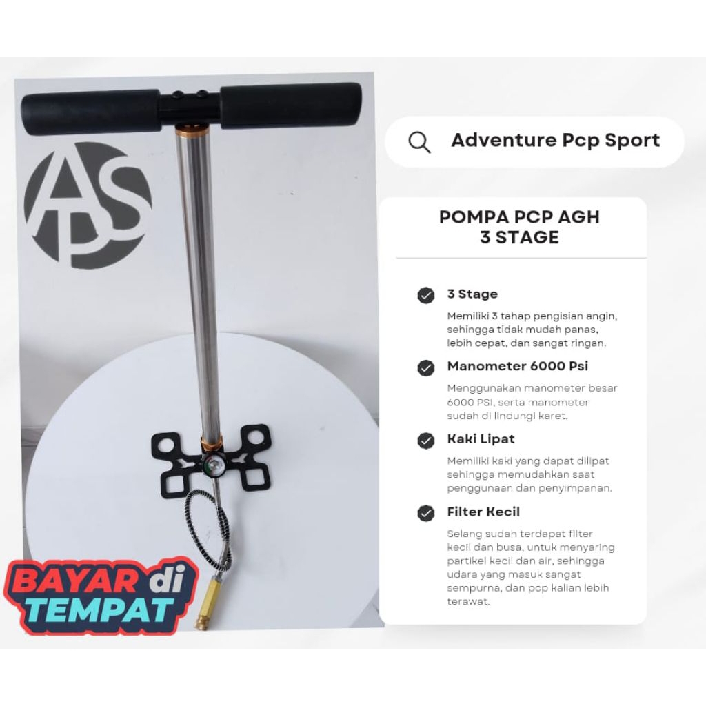 Pompa Pcp Murah | Pompa PCP Agh 6000 PSI Filter Kecil | Pompa PCP Agh Kaki Lipat | Pompa PCP Termura