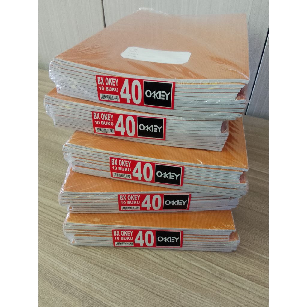 

BUKU TULIS KRAF 40 MERK OKEY BY KIKY UKURAN BOXI (17,5 cm x 25 cm) / BUKU TULIS SAMPUL COKLAT UKURAN BESAR (PAK) ISI 10 BUKU