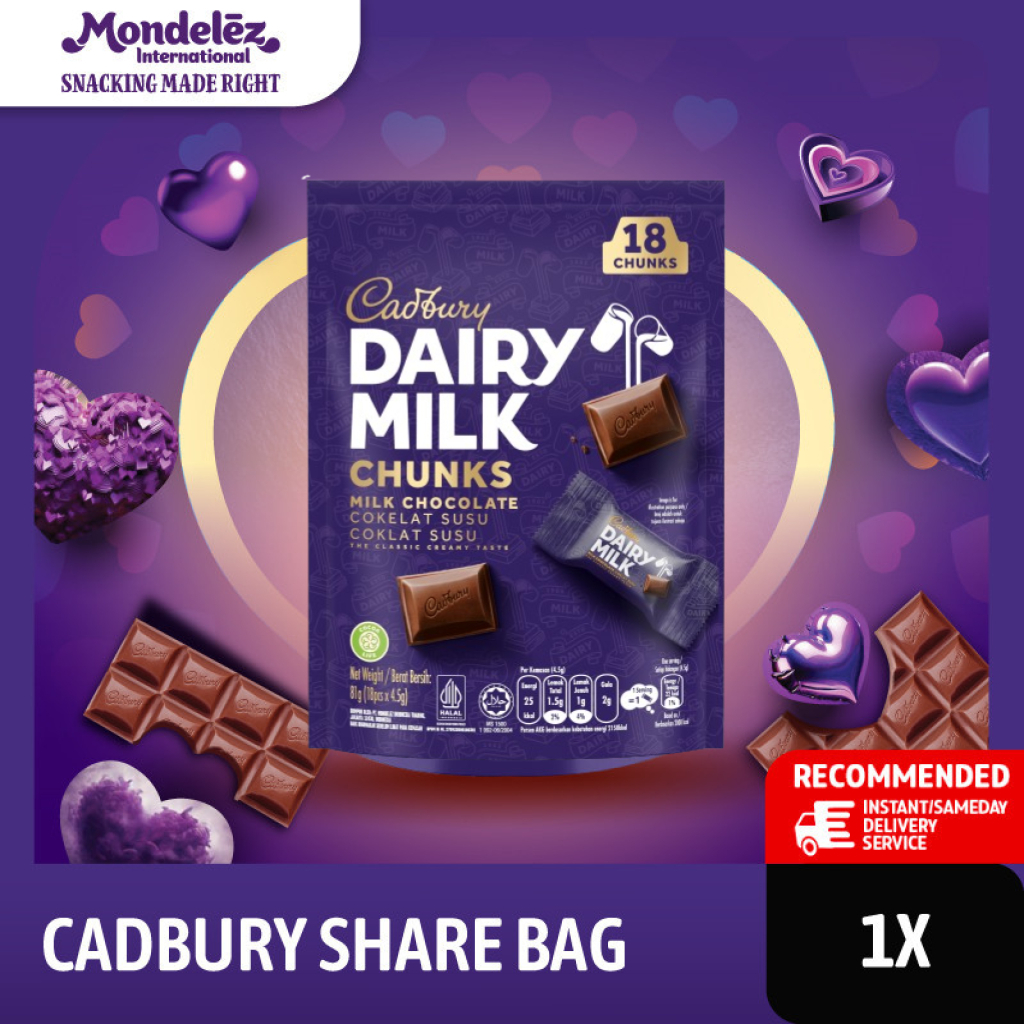 

Cadbury Dairy Milk Cokelat Sharebag Isi 18