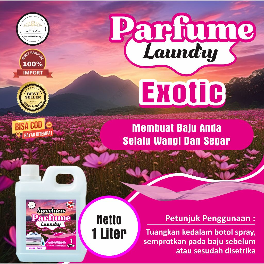 Parfum Laundry Aroma EXOTIC 1 Liter / Parfum Laundry Tahan Lama / Bibit Parfum Grade A