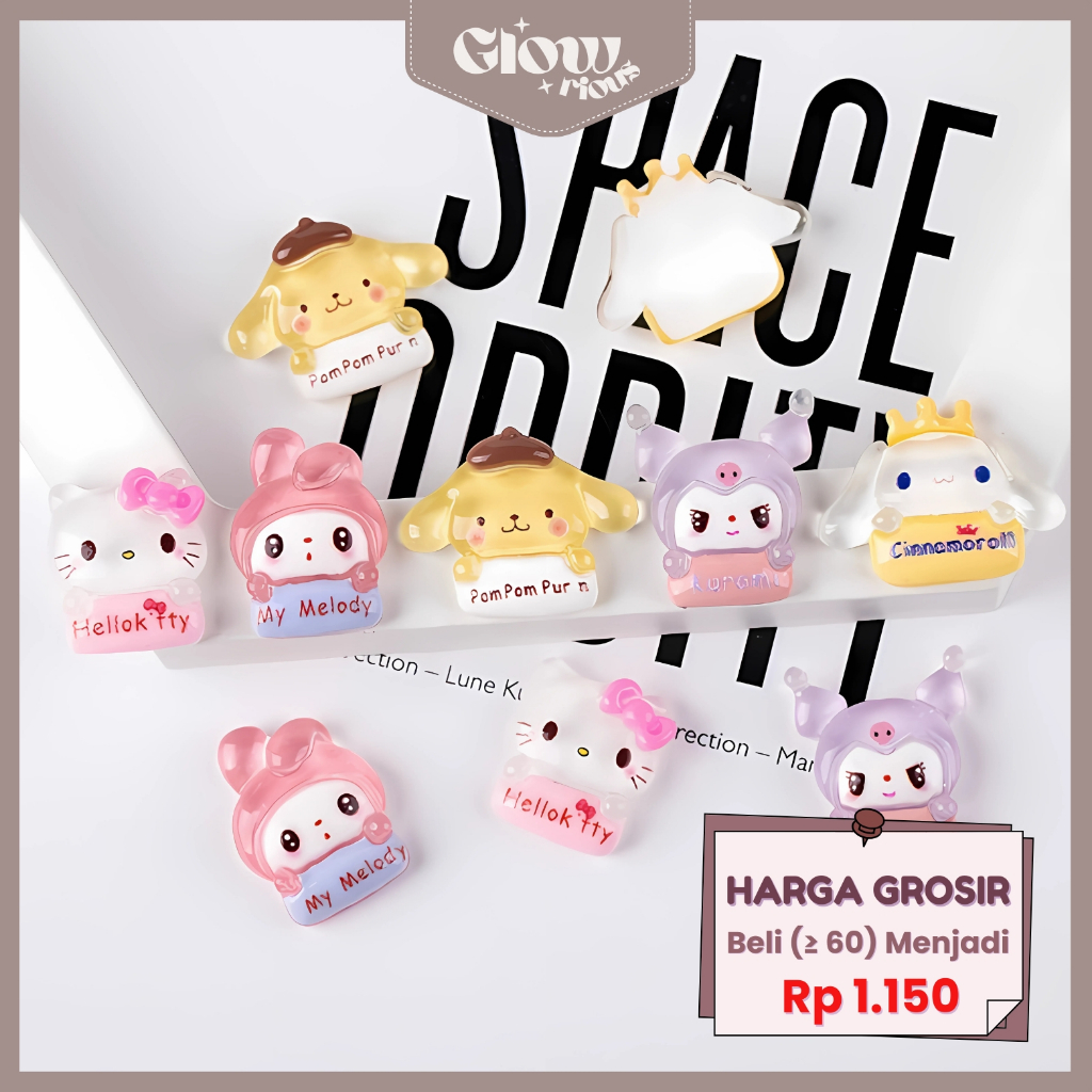 

GR Stiker 3D Clay Resin Dekor DIY Gantungan Kunci Kotak Pensil Botol STICKER MINI SANRIO DIY 3D-009