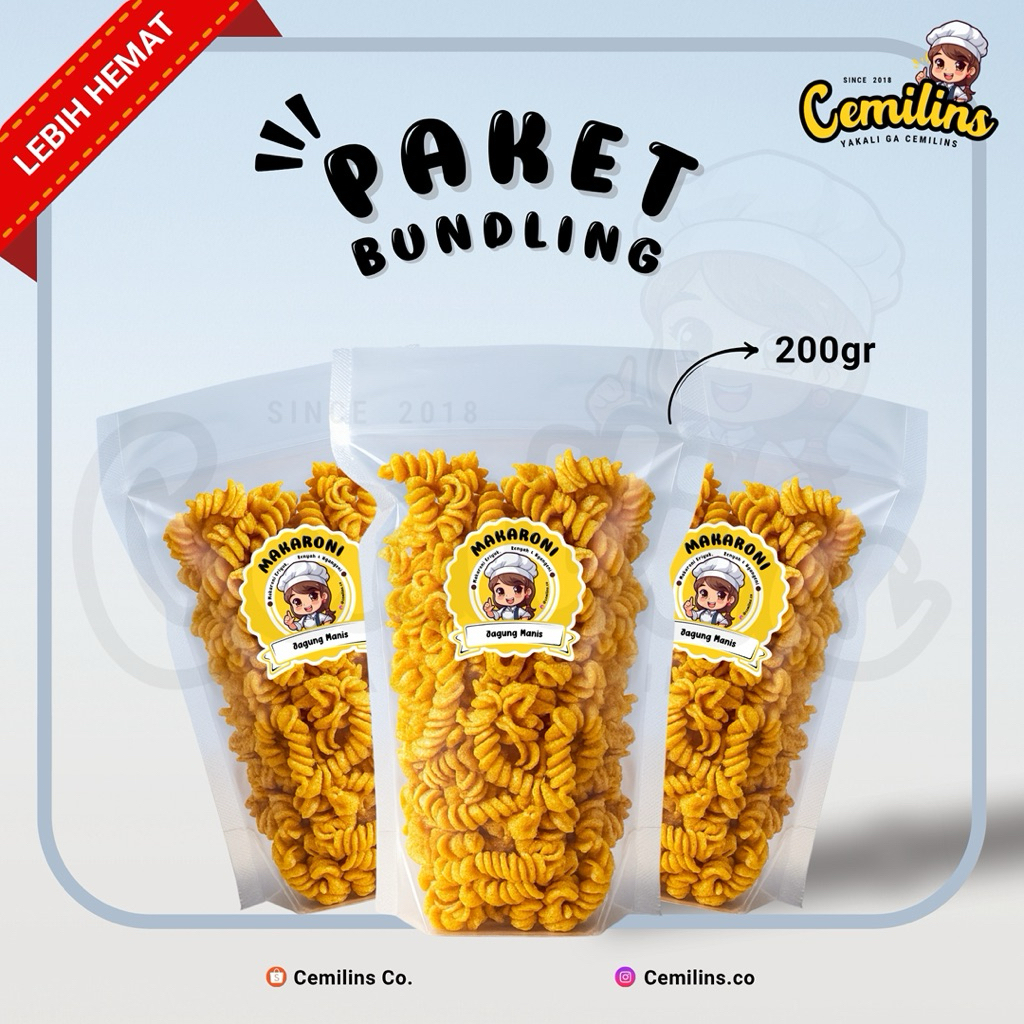 

Paket Bundling Makaroni 200gr | Bisa Campur Rasa | Gratis Ongkir
