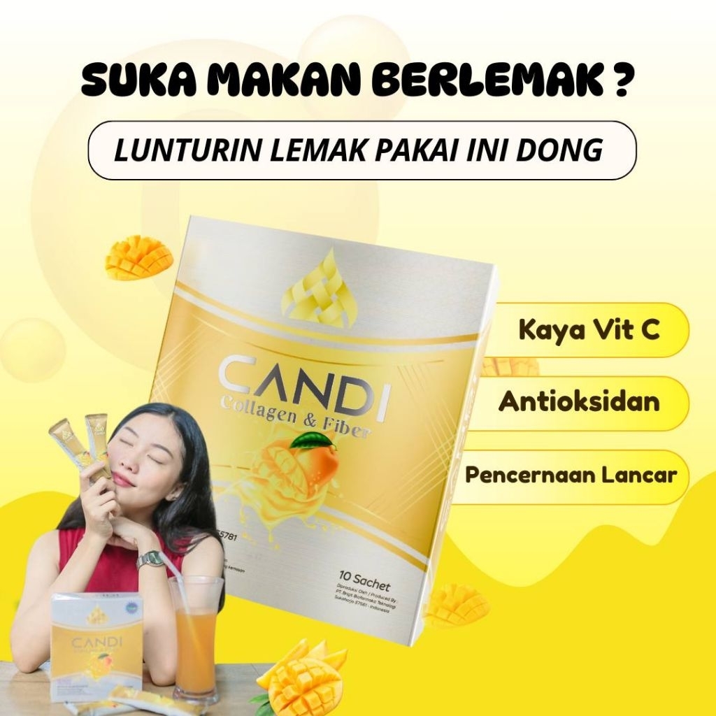 CANDI COLLAGEN FIBER MINUMAN PELANGSING PEMBLOKIR LEMAK DIET DETOX LEMAK PERUT BUNCIT MELANCARKAN BA
