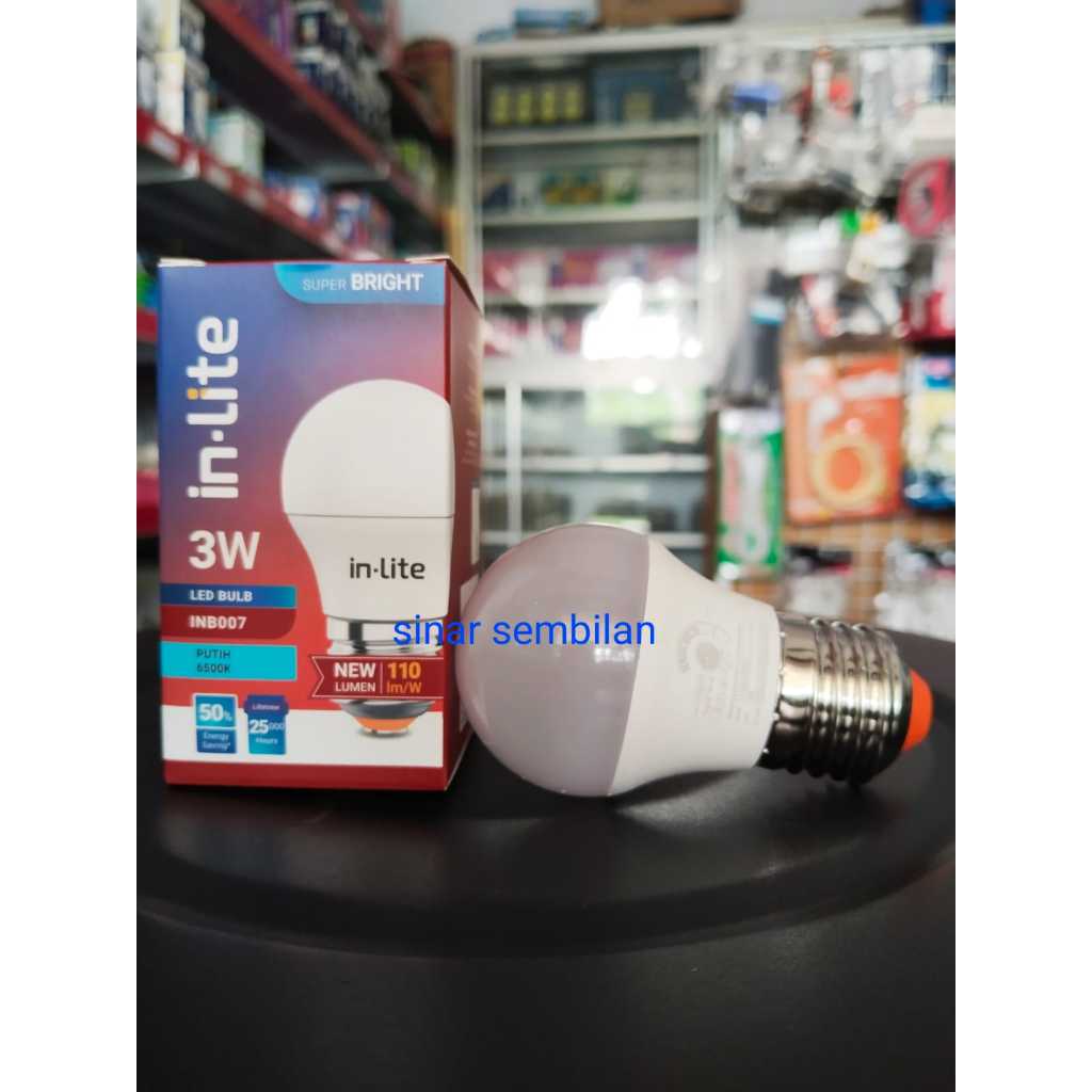 inlite lampu bohlam led 3watt putih