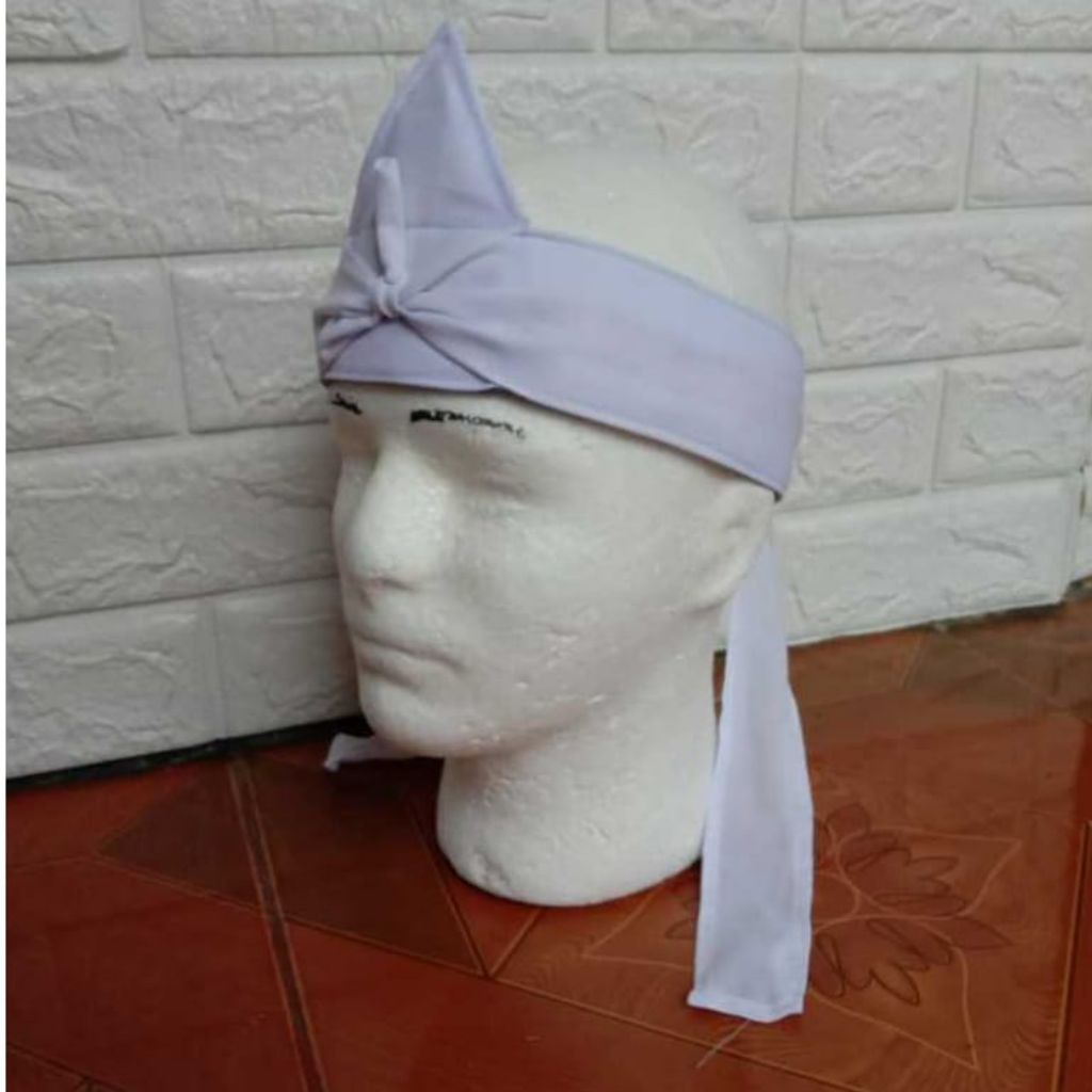 iket kepala sunda tradisional praktis/iket sunda putih polos/udeang sunda tradisional/totopang sunda