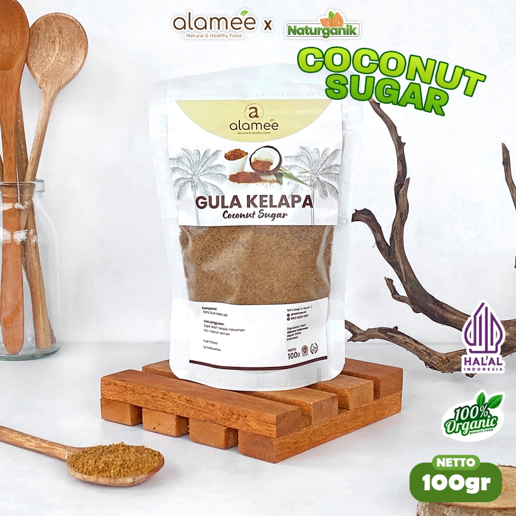 

ALAMEE Coconut Sugar Premium Gula Kelapa Asli Organik Bubuk Powder Natural Organic 100gr Naturganik