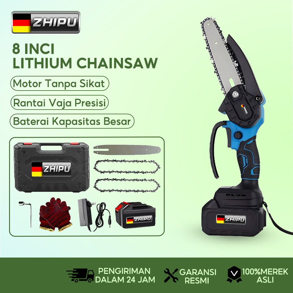 ZHIPU Gergaji listrik Gergaji baterai 8/6 inci  Gergaji mesin mini Chainsaw mini Jigsaw cordless Ger