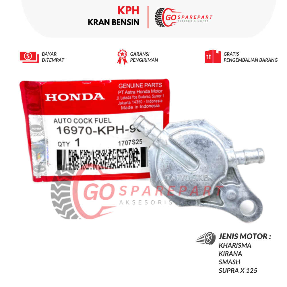 KPH KRAN BENSIN MOTOR HONDA KHARISMA / STOP KRAN BENSIN MOTOR SMASH / KRAN TANGKI BENSIN SUPRA X 125