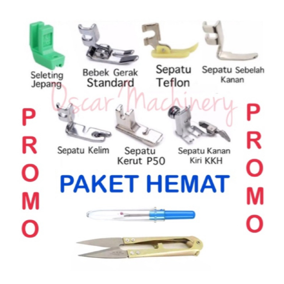 

(7 pcs Sepatu + Gunting Cekris + Pendedel) Paket Sepatu Set Mesin Hitam Butterfly Singer Manual Klasik Classic Jadul