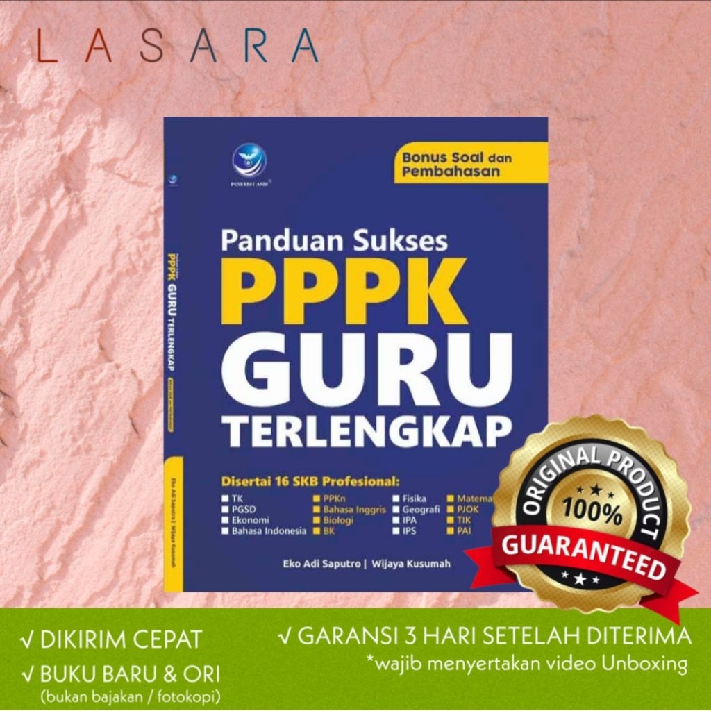 Buku Panduan Sukses PPPK Guru Terlengkap | Buku P3K I Buku Latihan Soal P3K I Lasara Store