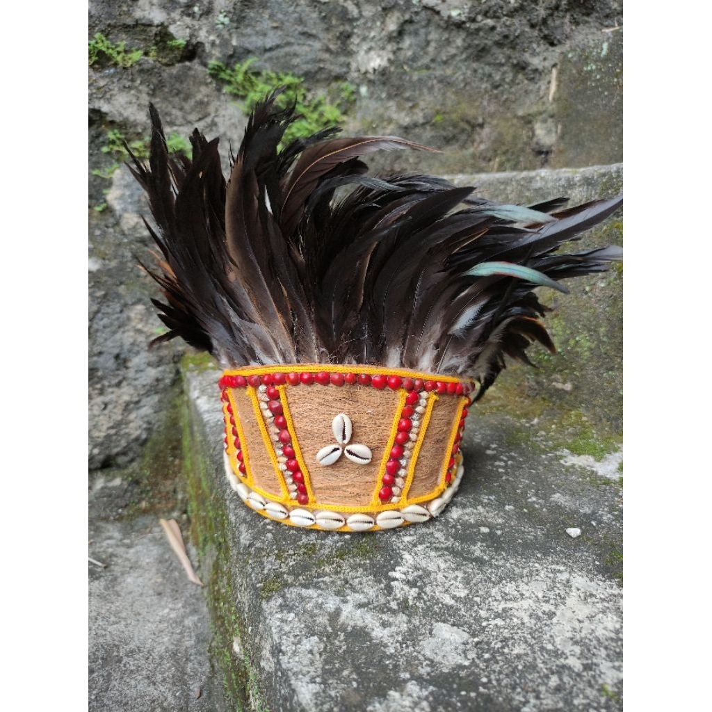MAHKOTA SUKU AKSESORIS KOSTUM KARNAVAL KOSTUM ADAT PAPUA DAYAK AGUSTUSAN HARI MERDEKA IKAT KEPALA ET