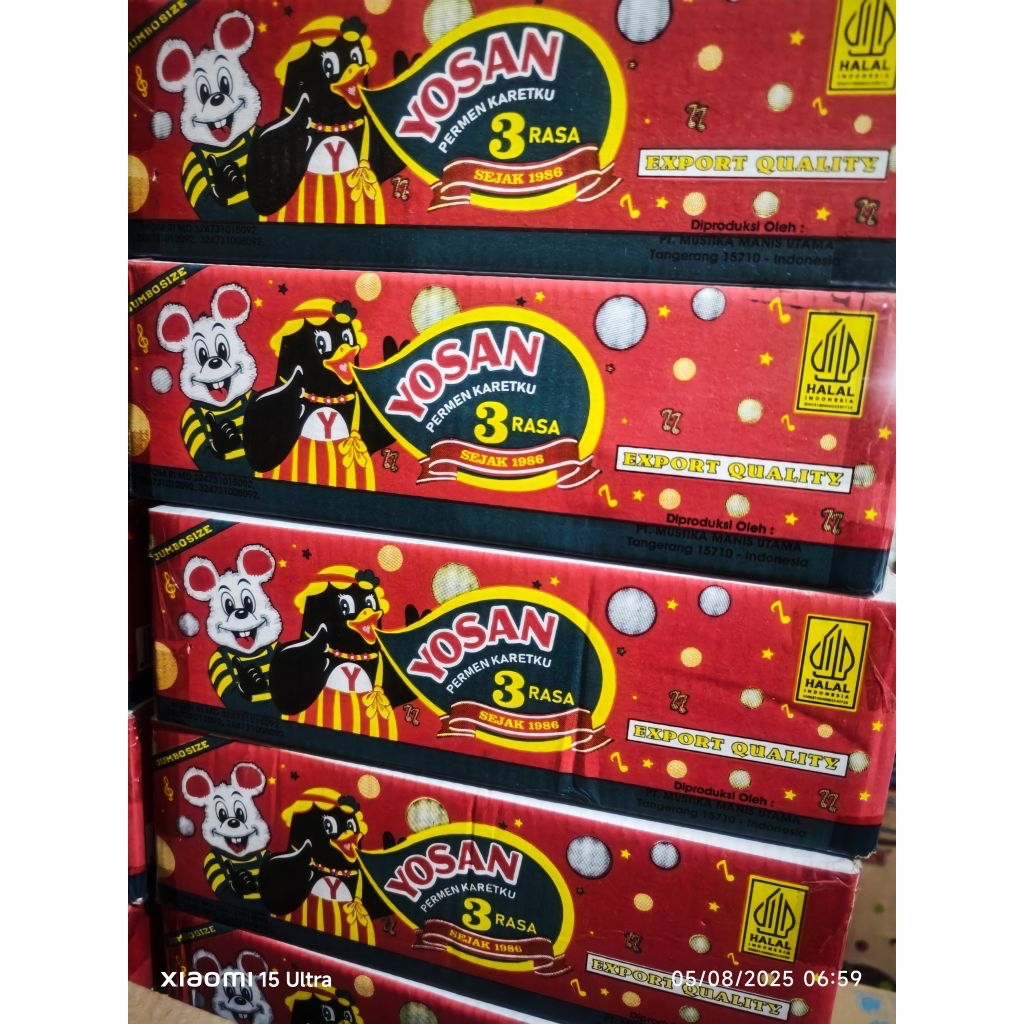 

[1 karton isi 20×60pcs] Yosan permen karet 3 rasa buah bubble gum