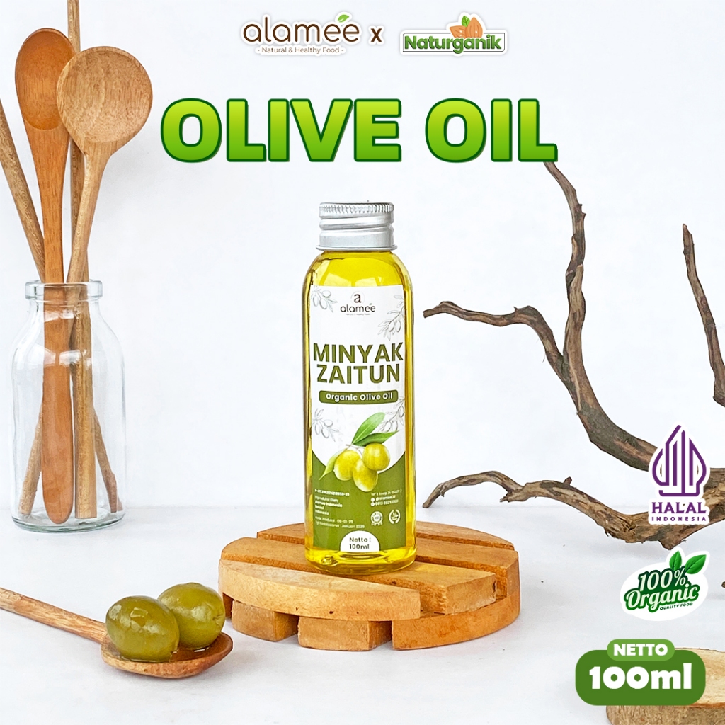 

ALAMEE Minyak Zaitun Asli Olive Oil Extra Virgin Organik Murni Masak EVOO 100ml Naturganik