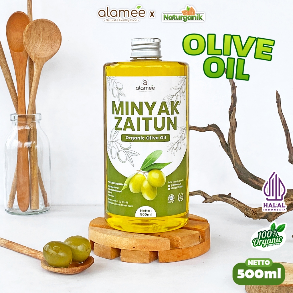 

ALAMEE Minyak Zaitun Olive Oil Extra Virgin Organic Organik Murni Masak EVOO 500ml Naturganik