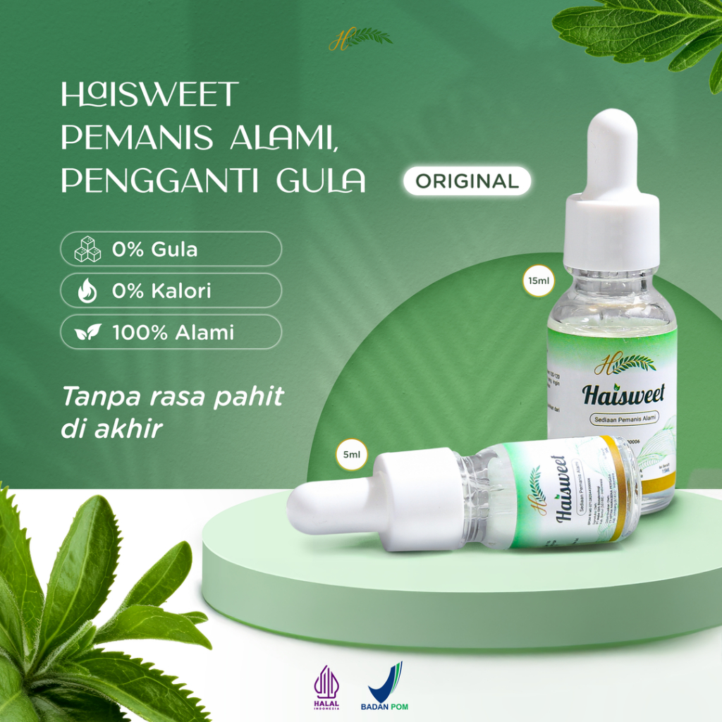 

Haisweet Stevia - Natural Sweetener Rasa Original - Liquid Stevia