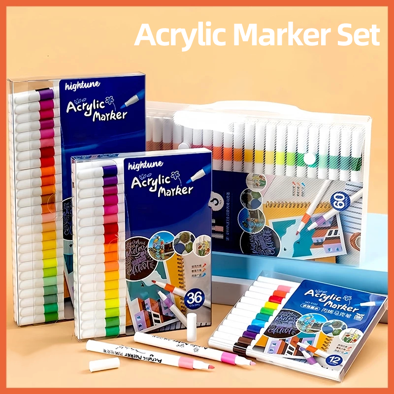 

24/80 Warnas Spidol Akrilik Acrylic Marker Set DIY Painting Spidol Pastel Pulpen Pulpen Warna Tahan Air Dan Tahan Lama