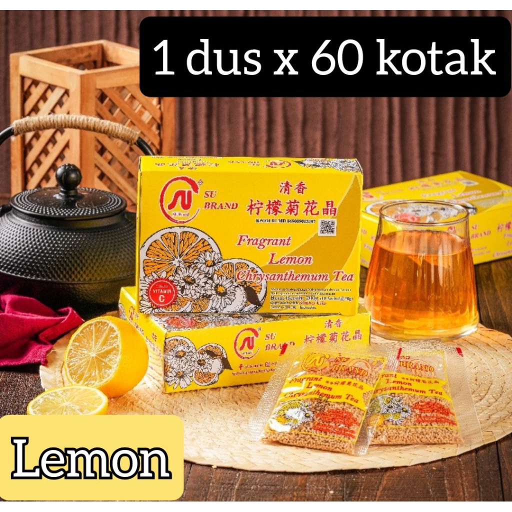 

1 DUS X 60 KOTAK.su brand dali fragrant chrysanthemum tea with lemond / teh kembang dengan lemon