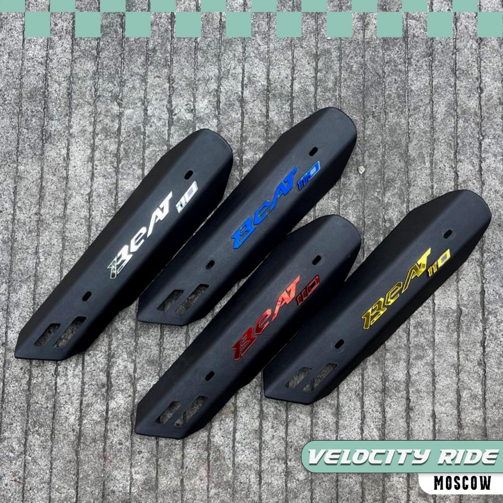 TUTUP COVER KNALPOT MOTOR BEAT + EMBLEM BEAT 110 AKRILIK TEBAL 2MM FULL WARNA FREE BAUT PEMASNAGAN P