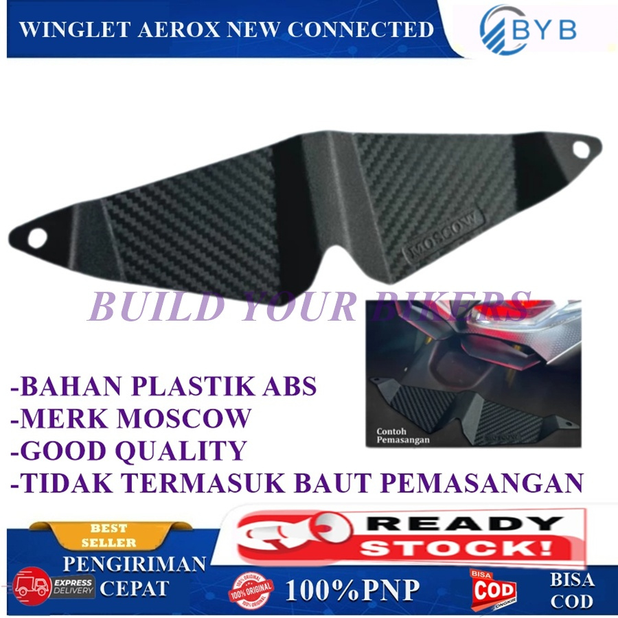 WINGLET AEROX NEW CONNECTED 155 SAYAP BAWAH AEROX MOTIF CARBON  NEW