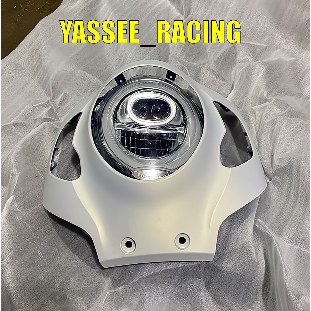 Cover Tameng lampu depan Panel Body depan scoopy new esp prestige k2f 2021-2024 putih doff / tameng 