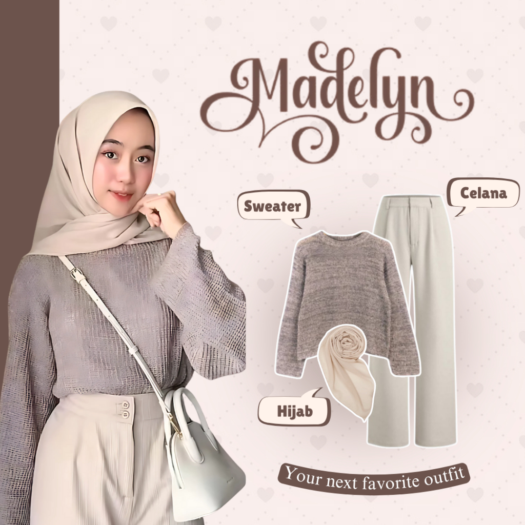 Baju Jalan Jalan Wanita 1 Set ( Blouse - Celana Kulot - Hijab Segi Empat ) One Set Wanita SM032