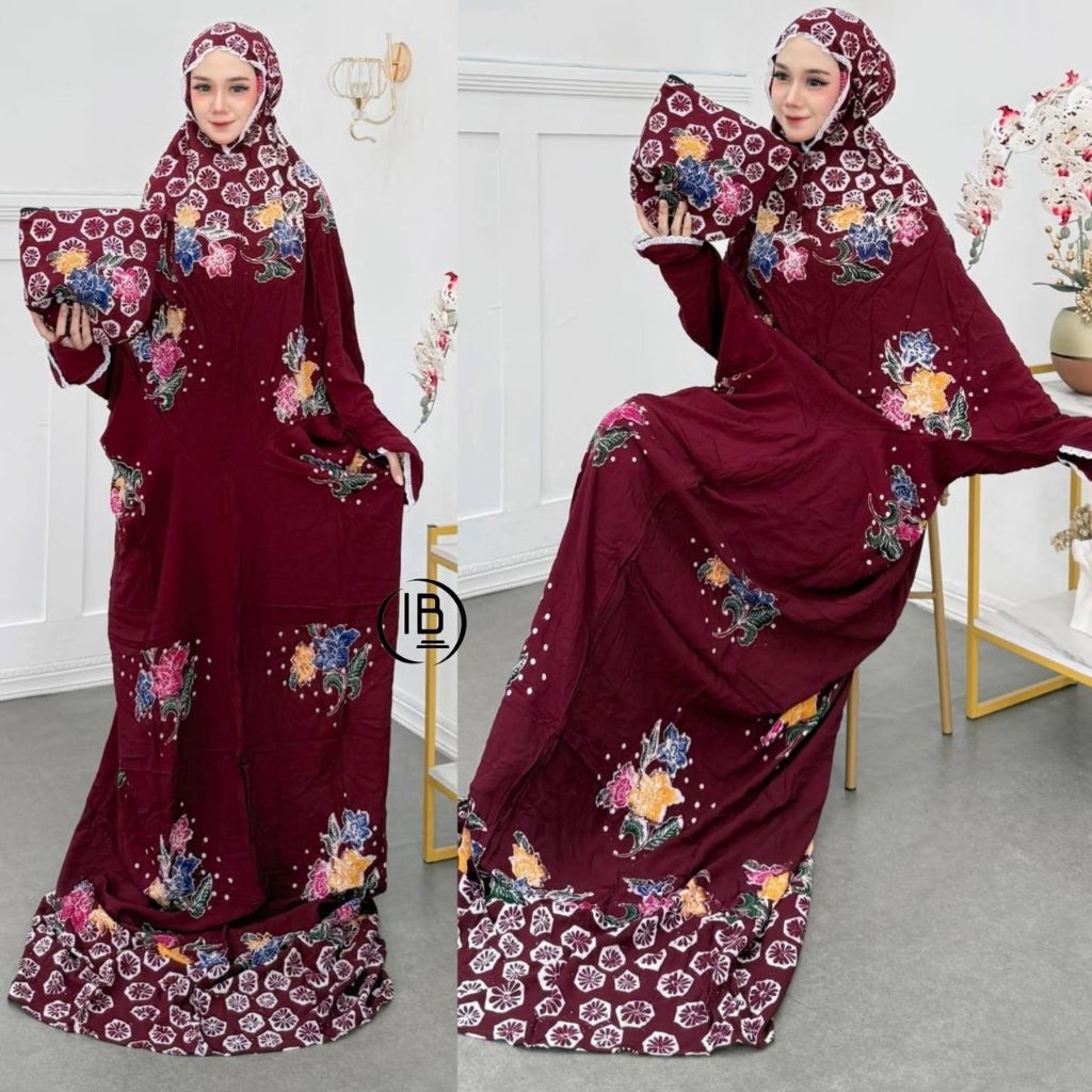 mukena batik pekalongan mukena terusan adem rayon tebal nyaman mukena lajuran dewasa
