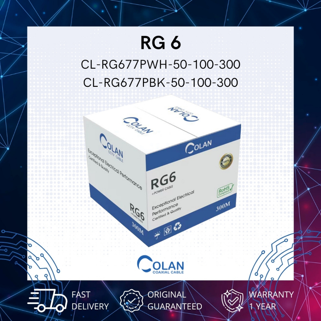 KABEL CCTV COAXIAL COLAN RG6 CL-RG677PWH-305 WHITE