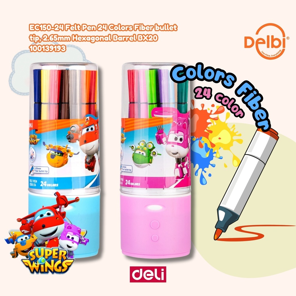 

DELI Felt Pen Fiber Hexagonal Barrel edisi SUPERWINGS