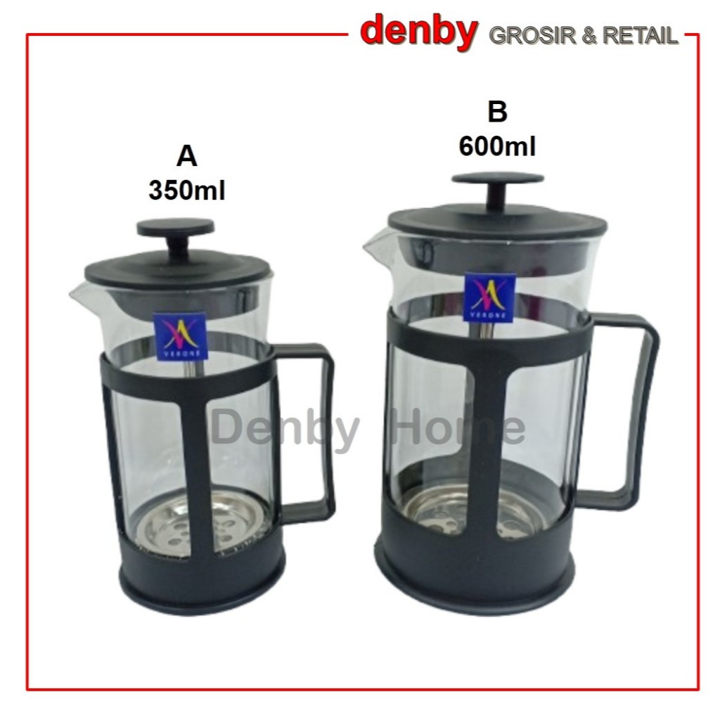 DENBY HOME Kopi Press Coffee Plunger Gold Alat Kopi Kapal Api Seduh Manual