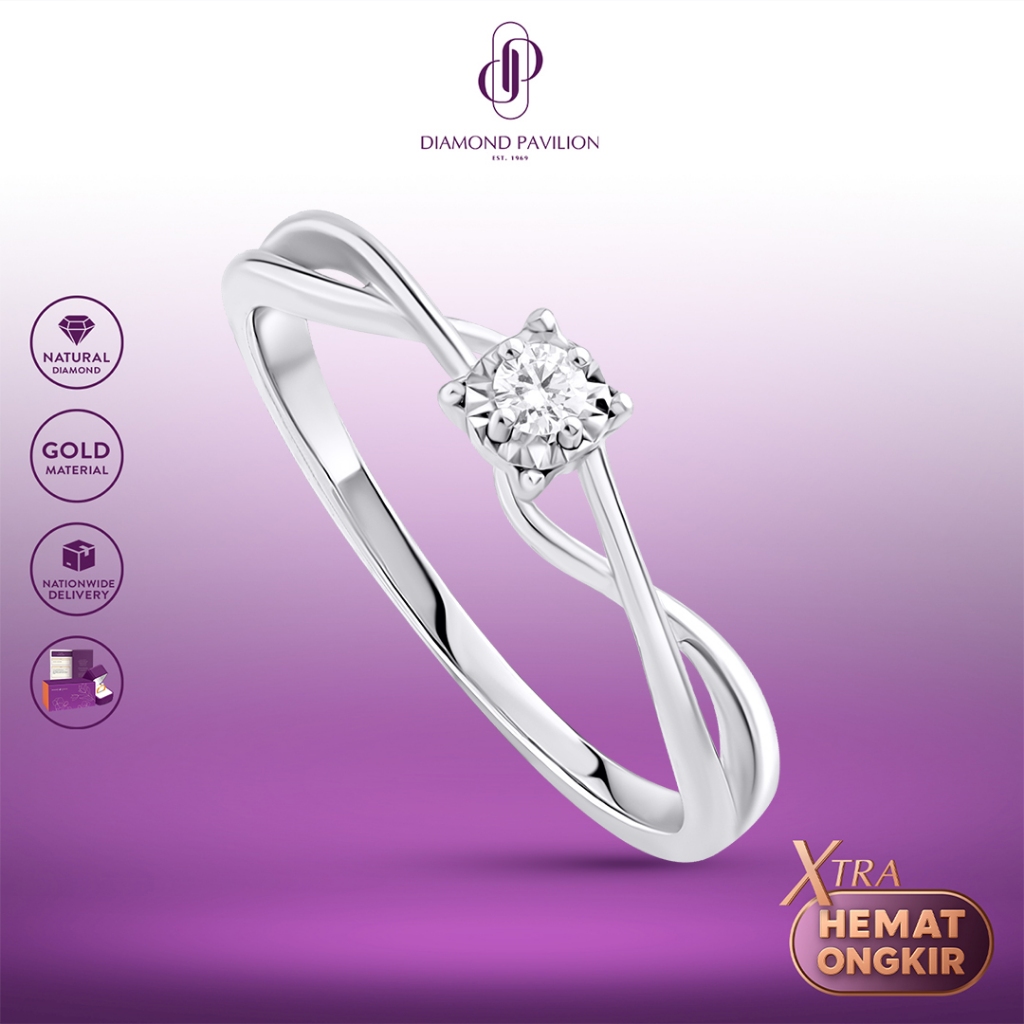 Diamond Pavilion Cincin Emas Batu Berlian Peony Ring