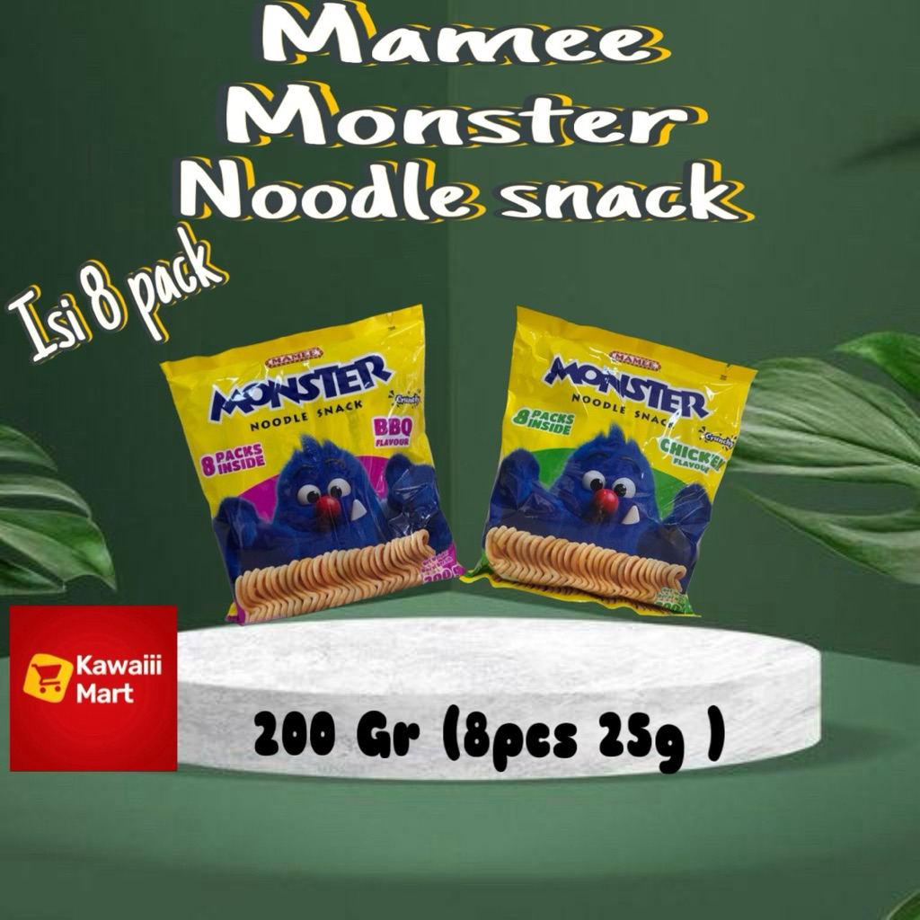 

mamee monster noodle snack 8 x 25 Gr kremes Halal 200 gr